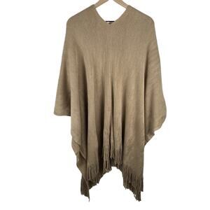 Shiraleah Chicago Camel Rowan Poncho Fringe Knit Women's Size One‎ Size